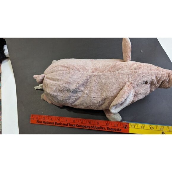 IKEA Pig plush stuffed animal toy 14" pink gray spots sewn eyes - Picture 8 of 9